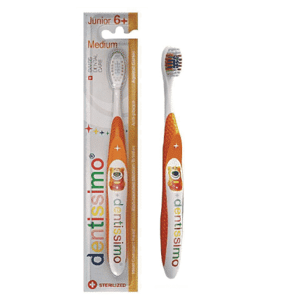 Dentissimo Periuta De Dinti Orange Copii Junior 6+ Years Medium Bristles