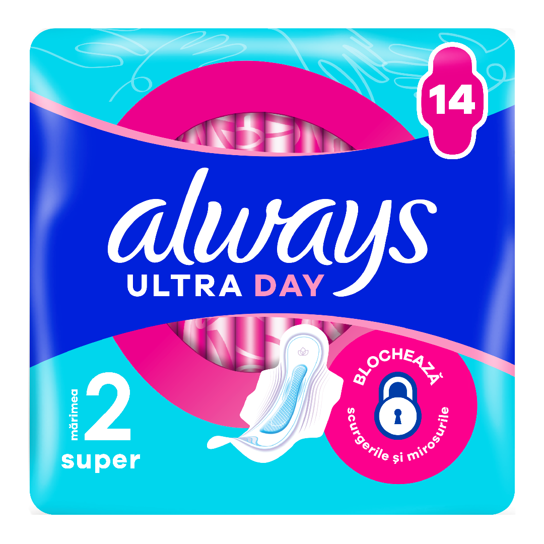 Absorbante Ultra Day Super, marimea 2, 14 bucati, Always