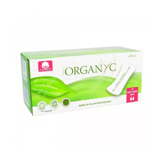 Absorbante zilnice MAXI din bumbac organic, 20 bucati, Organyc