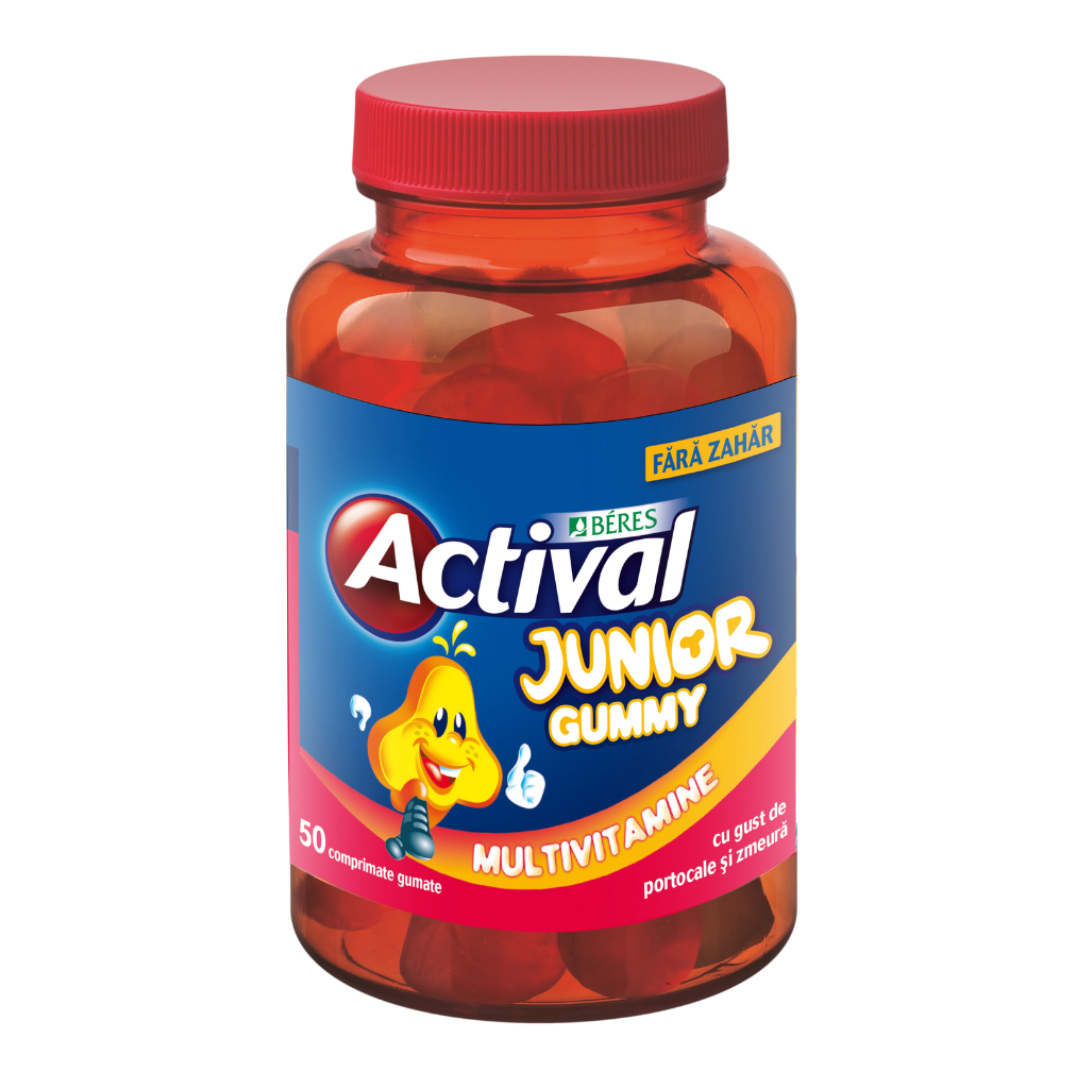 Beres Actival jr. Gummy fara zahar, 50 comprimate gumate
