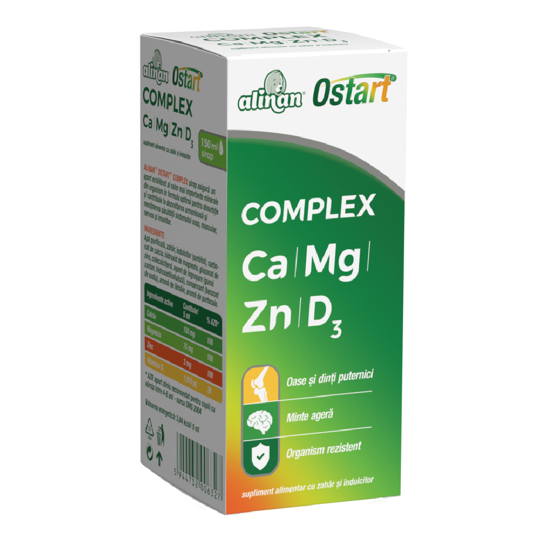 Sirop Alinan Ostart Complex Ca Mg Zn D3, 200ml, Fiterman Pharma