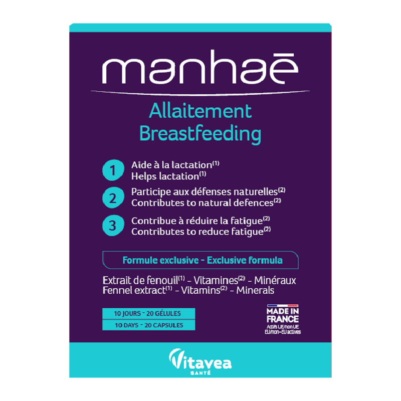 Allaitement, 20 capsule vegetale, Manhae