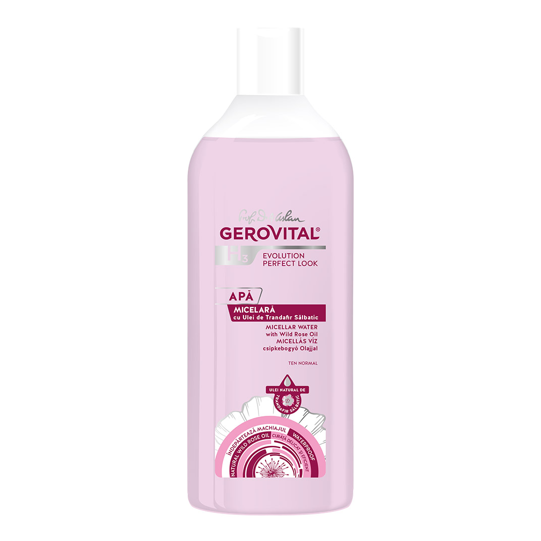 Apa Micelara Cu Ulei De Trandafir Salbatic, H3 Evolution Perfect, 400 Ml, Gerovital