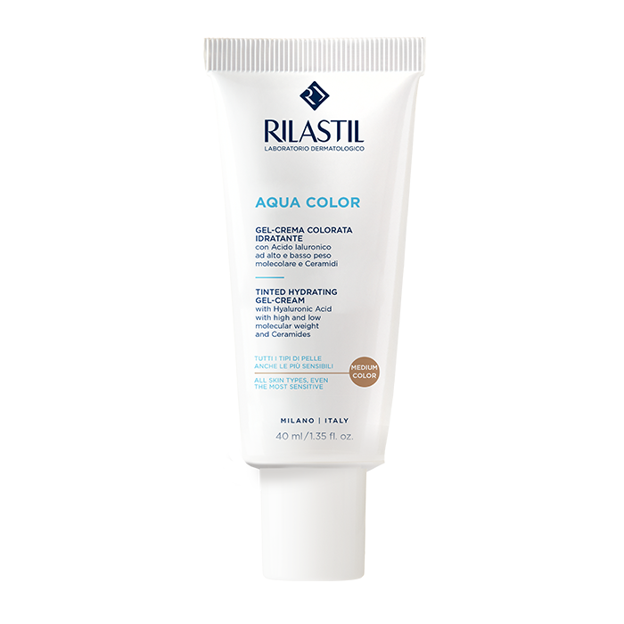 Gel-crema Hidratant Colorat Aqua, Medium, 40 Ml, Rilastil