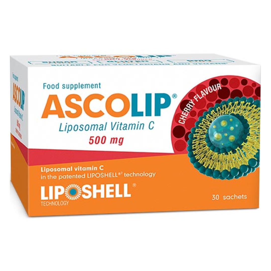 Vitamina C Lipozomala cu aroma de cirese, 500 mg, 30 plicuri, Liposhell