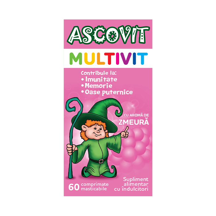 Ascovit Multivitamine, 60 comprimate masticabile Ascovit imagine 2021