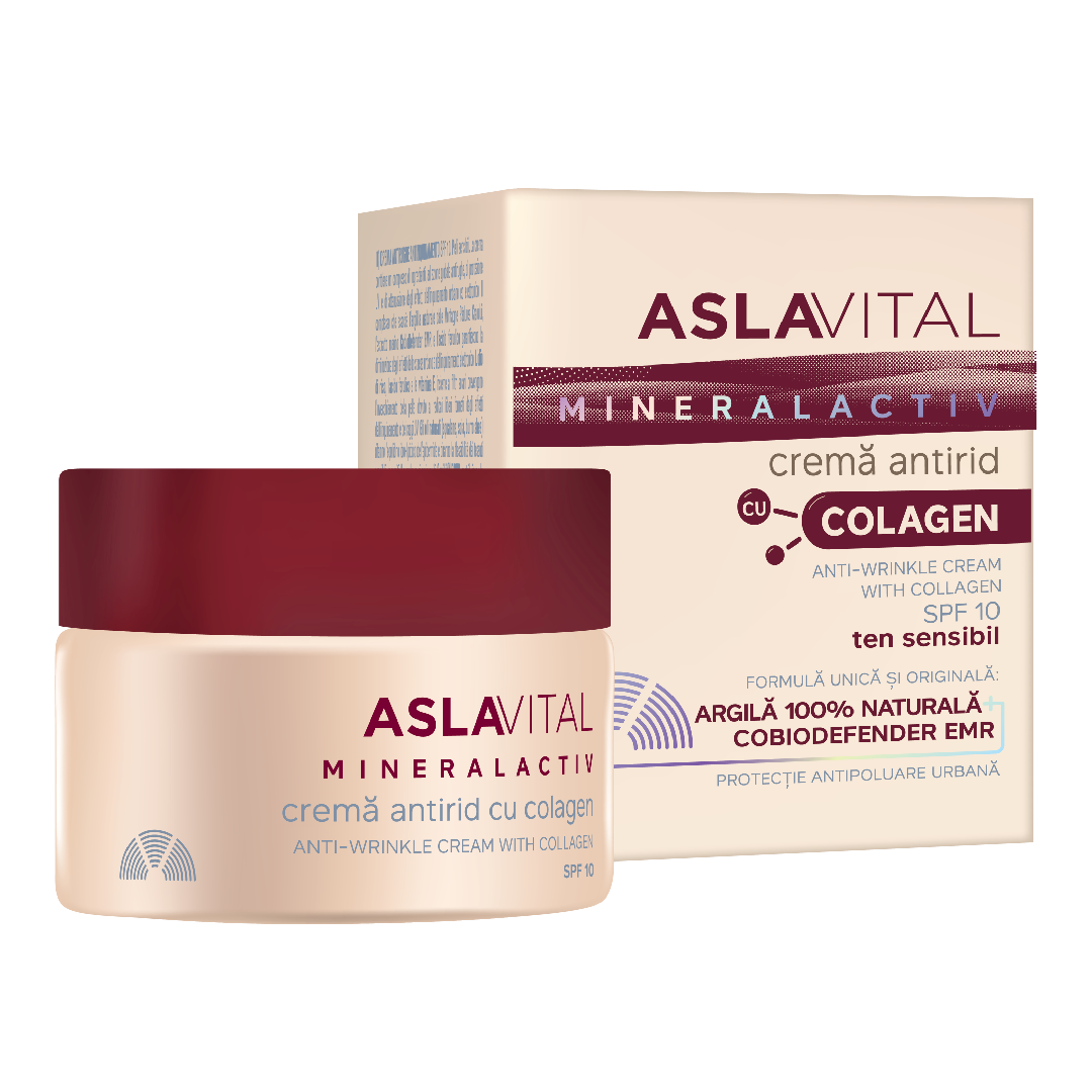 Crema antirid cu colagen SPF 10, Mineralactiv , 50 ml, Aslavital 