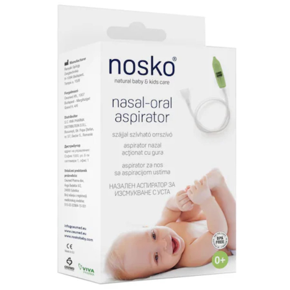 Aspirator nazal bebelusi 0+luni, actionat cu gura, Nosko Mouth