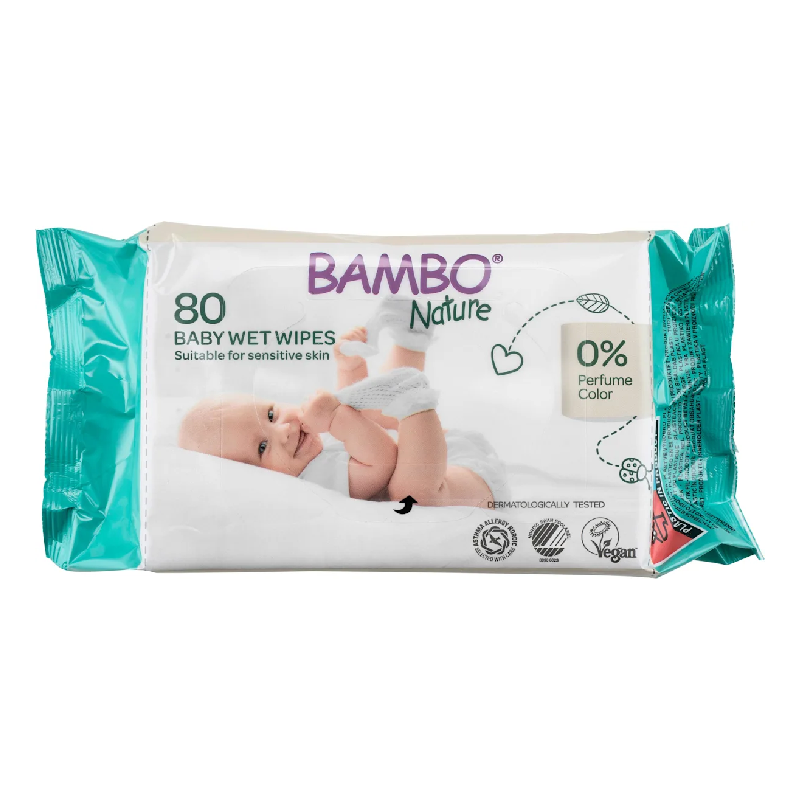 Şerveţele umede, 80 bucati, Bambo Nature
