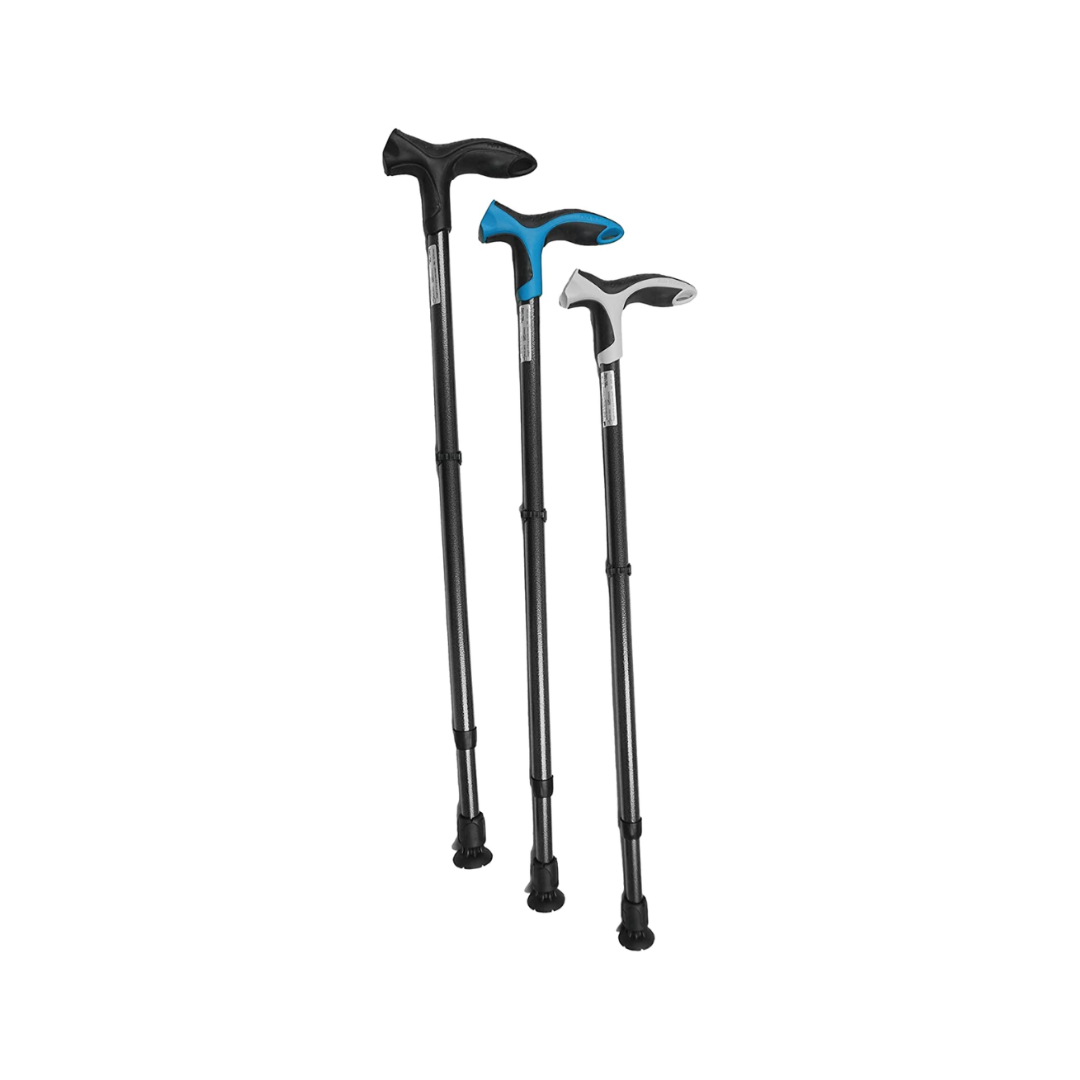 Baston reglabil cu tub de aluminiu si maner antialunecare Step Soft - Albastru