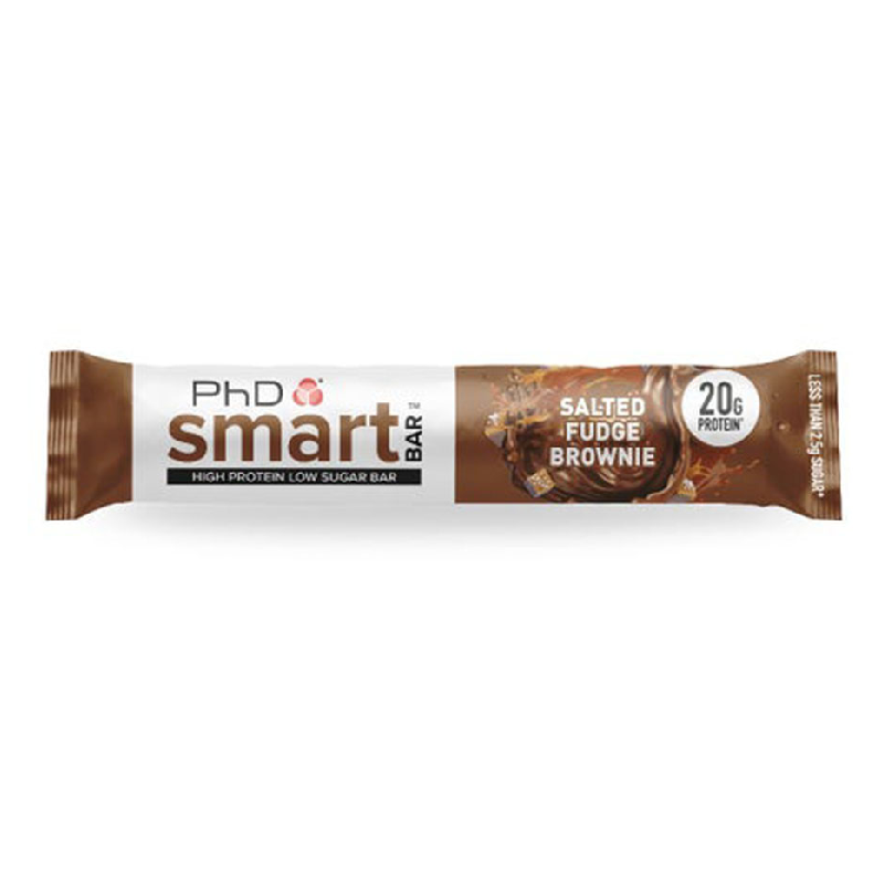 Baton proteic Smart Bar Salted Fudge Brownie, 64 g, PhD Nutrition Baton proteic Smart Bar Salted Fudge Brownie, 64 g, PhD Nutrition