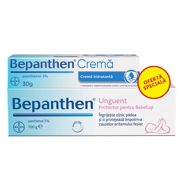 Pachet Unguent Bepanthen 100g + Crema Bepanthen 30g, Bayer 100g imagine noua