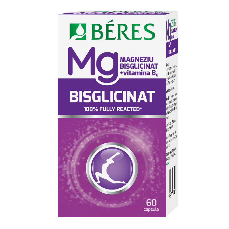 Magneziu Bisglicinat + B6, 60 capsule, Beres