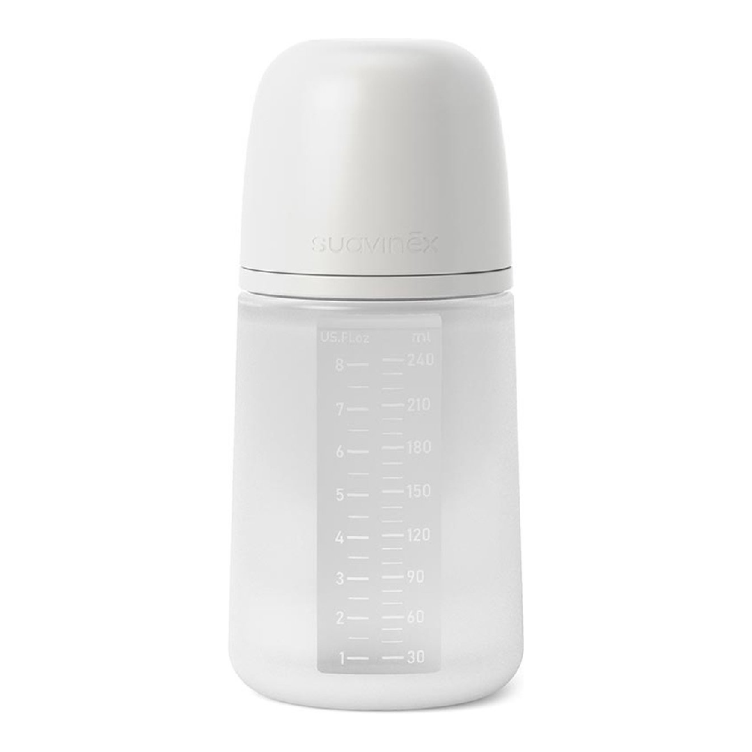 Biberon din silicon SX Pro Colour Essence, debit mediu, transparent, 240ml, Suavinex