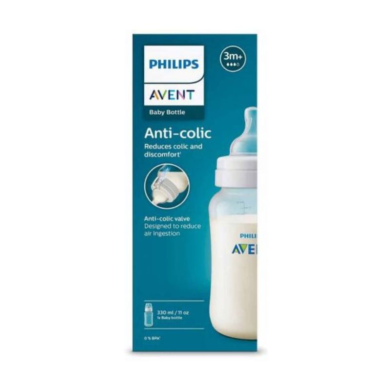 Biberon anti-colici, tetina debit lent, 3luni+, SCY106/01, 330 ml, Philips Avent +3luni imagine noua