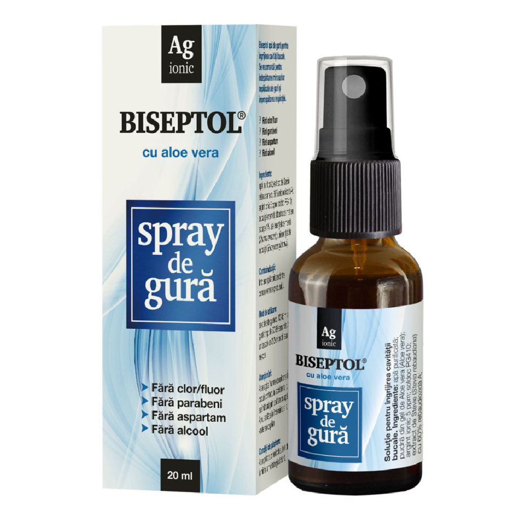 BiSeptol Spray de Gura cu Aloe Vera, 20ml, Dacia Plant