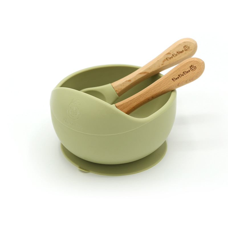 Bol silicon ventuza+Tacamuri Matcha Green, 1 bucata La Reducere Accesorii