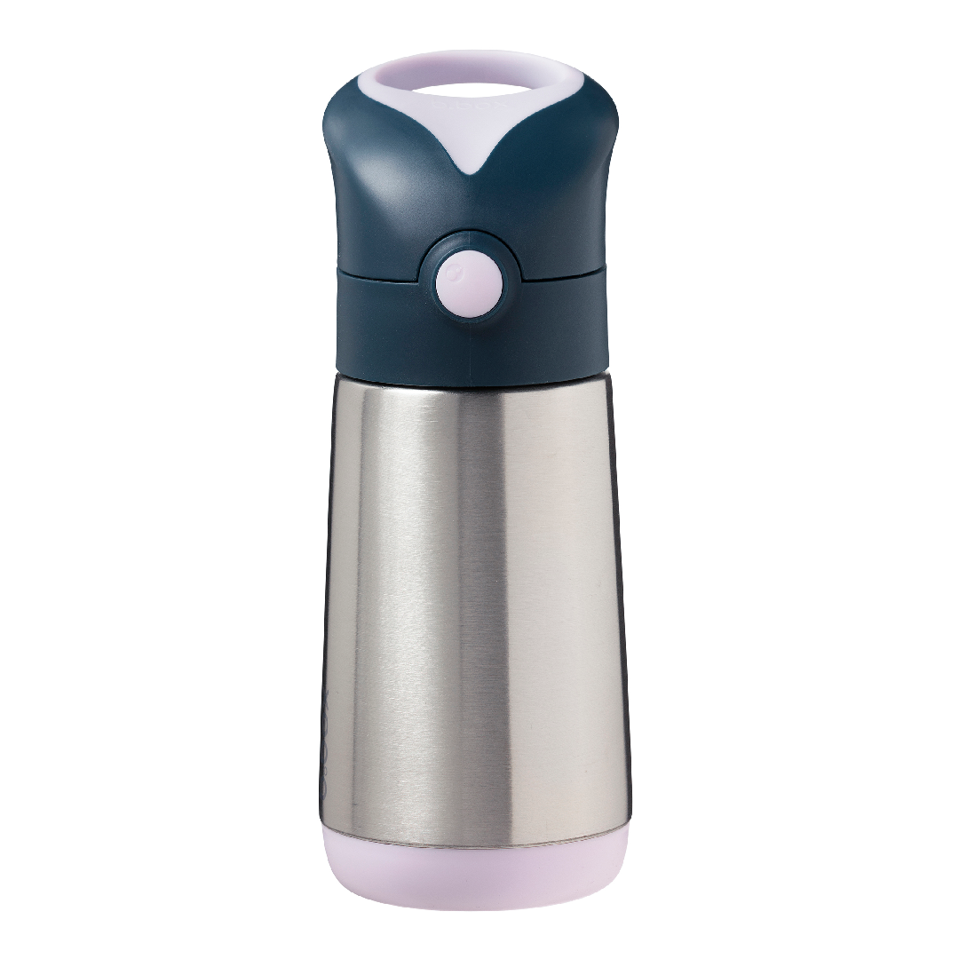 Cana termos cu pai, 12 luni+, Indigo/Roz, 350 ml, B.Box