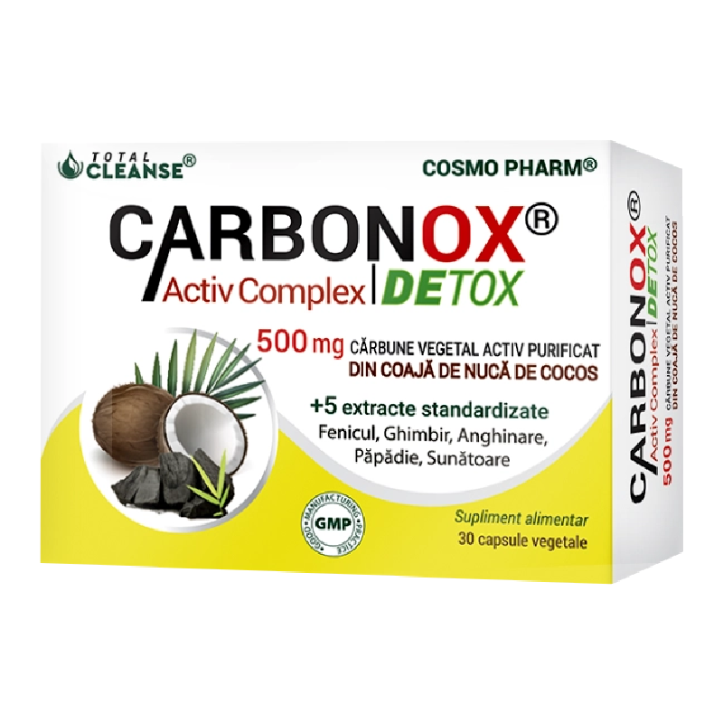 Bio Carbonox Activ Complex Detox 500mg, 30 capsule, Cosmo Pharm