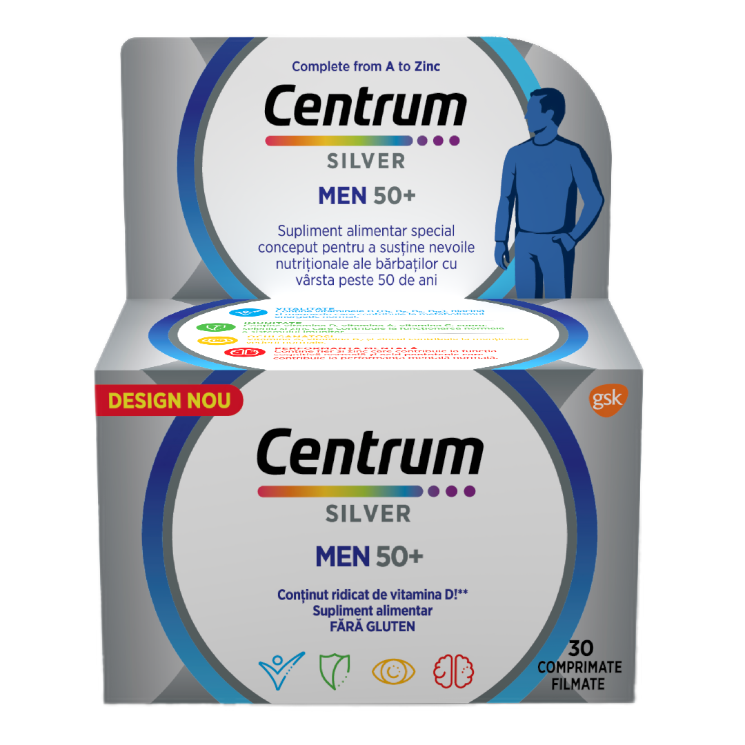 Centrum silver 50+ pentru barbati, 30 comprimate