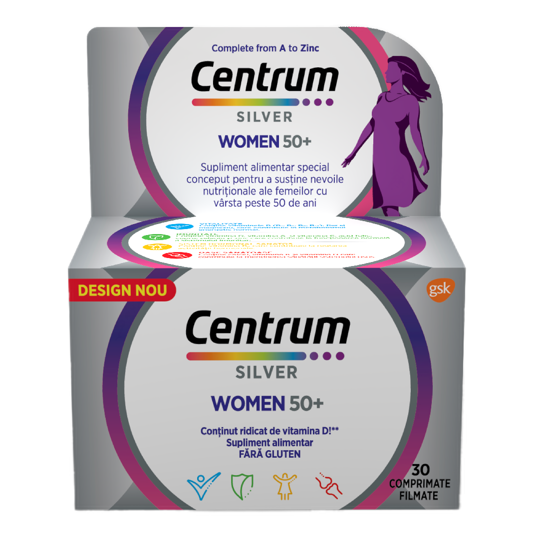 Centrum Silver 50+ Pentru Femei, 30 Comprimate, Gsk