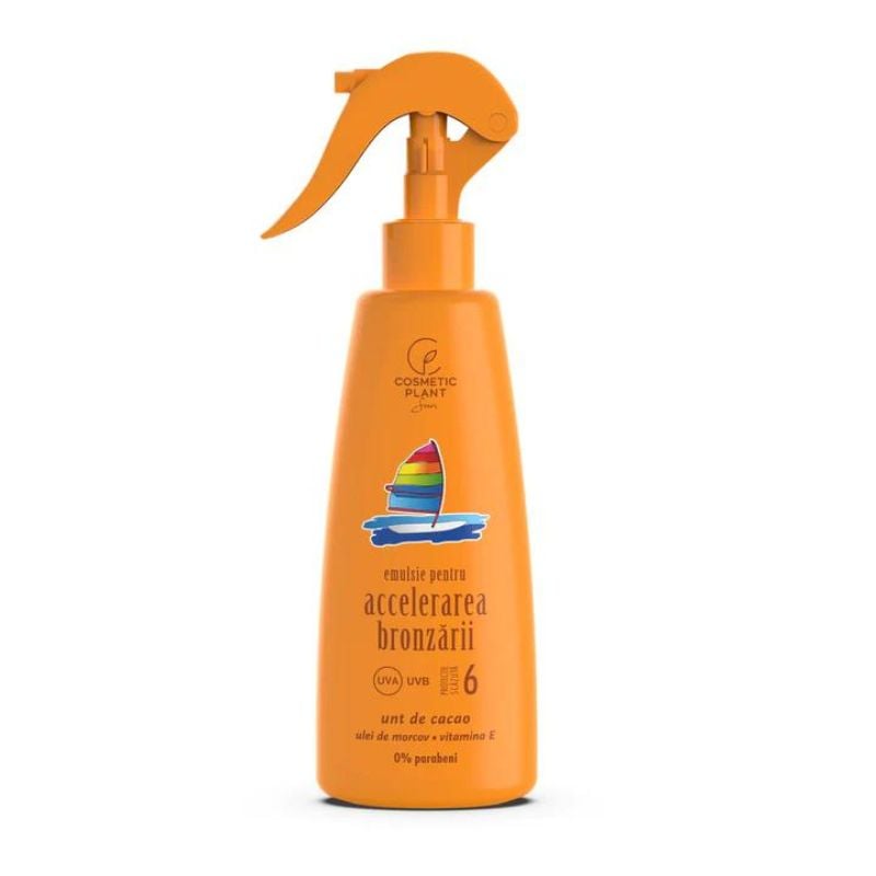 Emulsie pentru accelerarea bronzarii, SPF6, 200 ml, Cosmetic Plant
