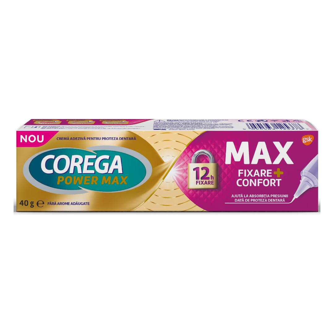 Crema Adeziva Pentru Proteze Max Fixare + Confort, 40 G, Corega