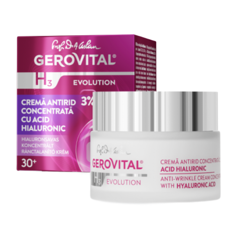 Crema Antirid Concentrata Cu Acid Hialuronic H3 Evolution 50 Ml, Gerovital