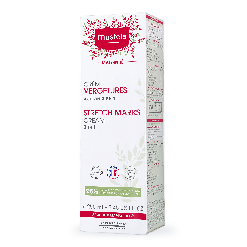 Crema antivergeturi cu actiune 3 in 1 Maternite, 250 ml, Mustela