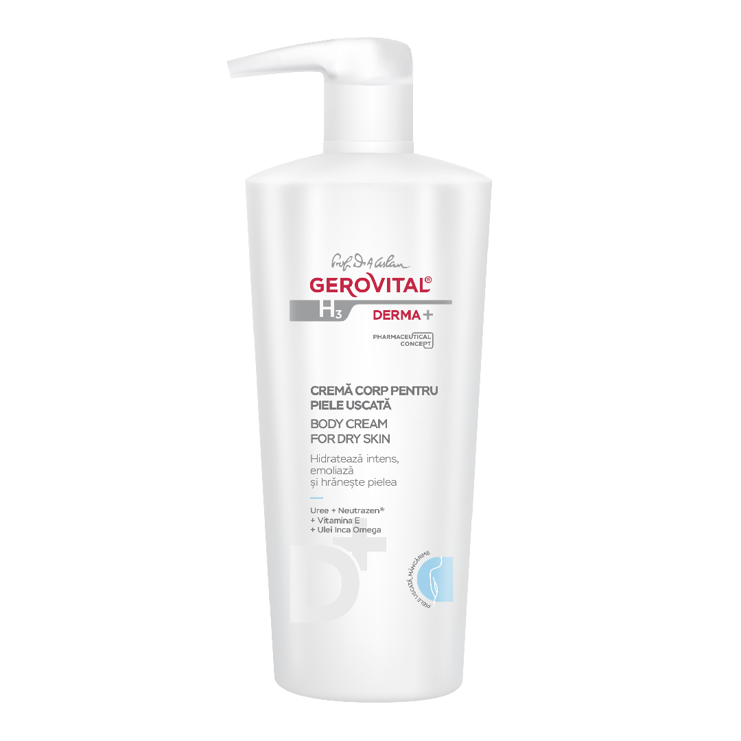 Crema Corp Pentru Piele Uscata H3 Derma+, 500 Ml, Gerovital