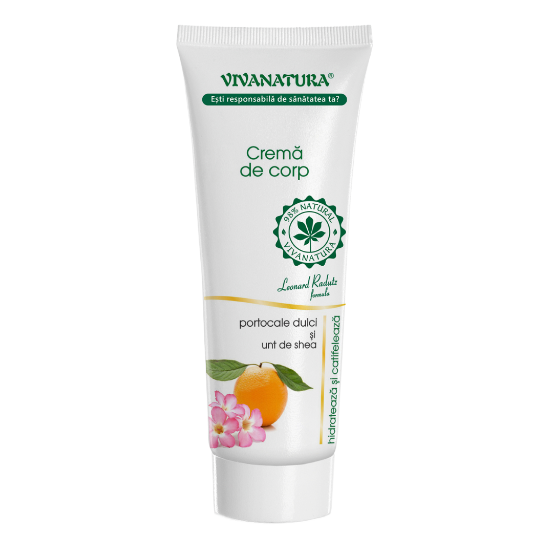 Crema De Corp Cu Portocale Si Unt De Shea, 250 Ml, Vivanatura