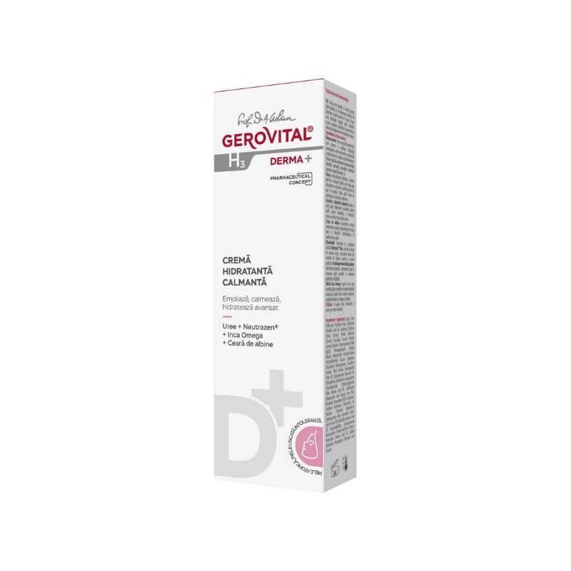 Crema Hidratanta Calmanta H3 Derma+, 50 Ml, Gerovital