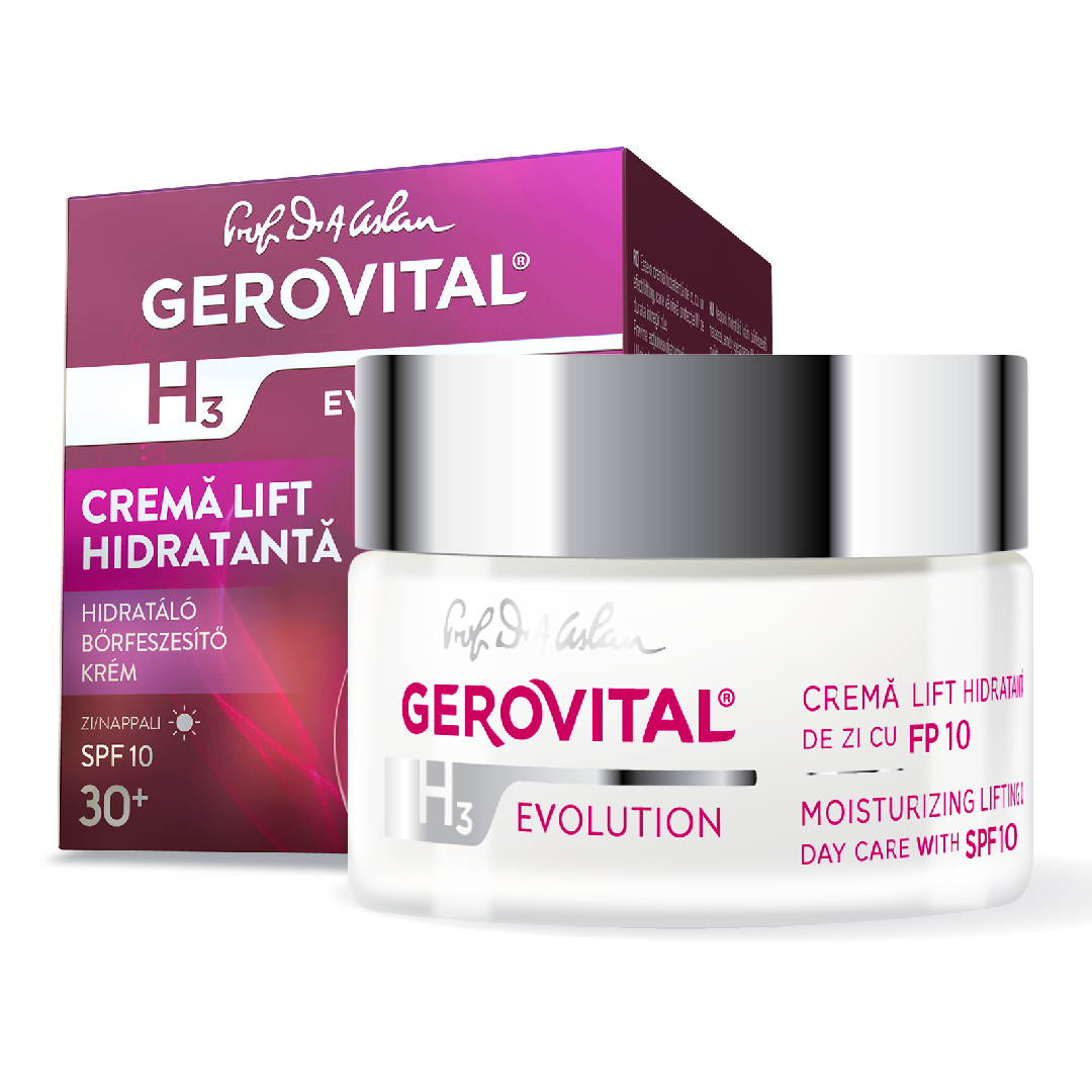 Crema Lift Hidratanta de zi, H3 Evolution, SPF10, 50 ml, Gerovital 