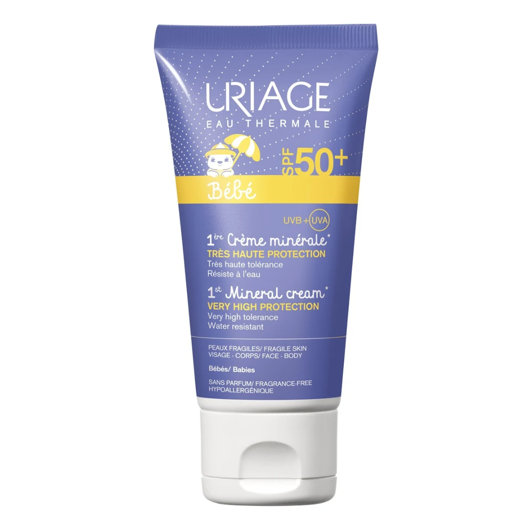Crema minerala pentru protectie solara cu SPF 50+ 1er Bebe, 50 ml, Uriage