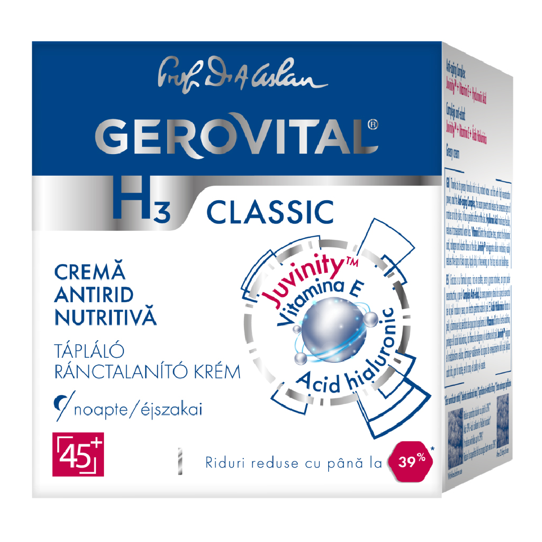 Crema Nutritiva Antirid De Noapte H3 Classic, 50 Ml, Gerovital