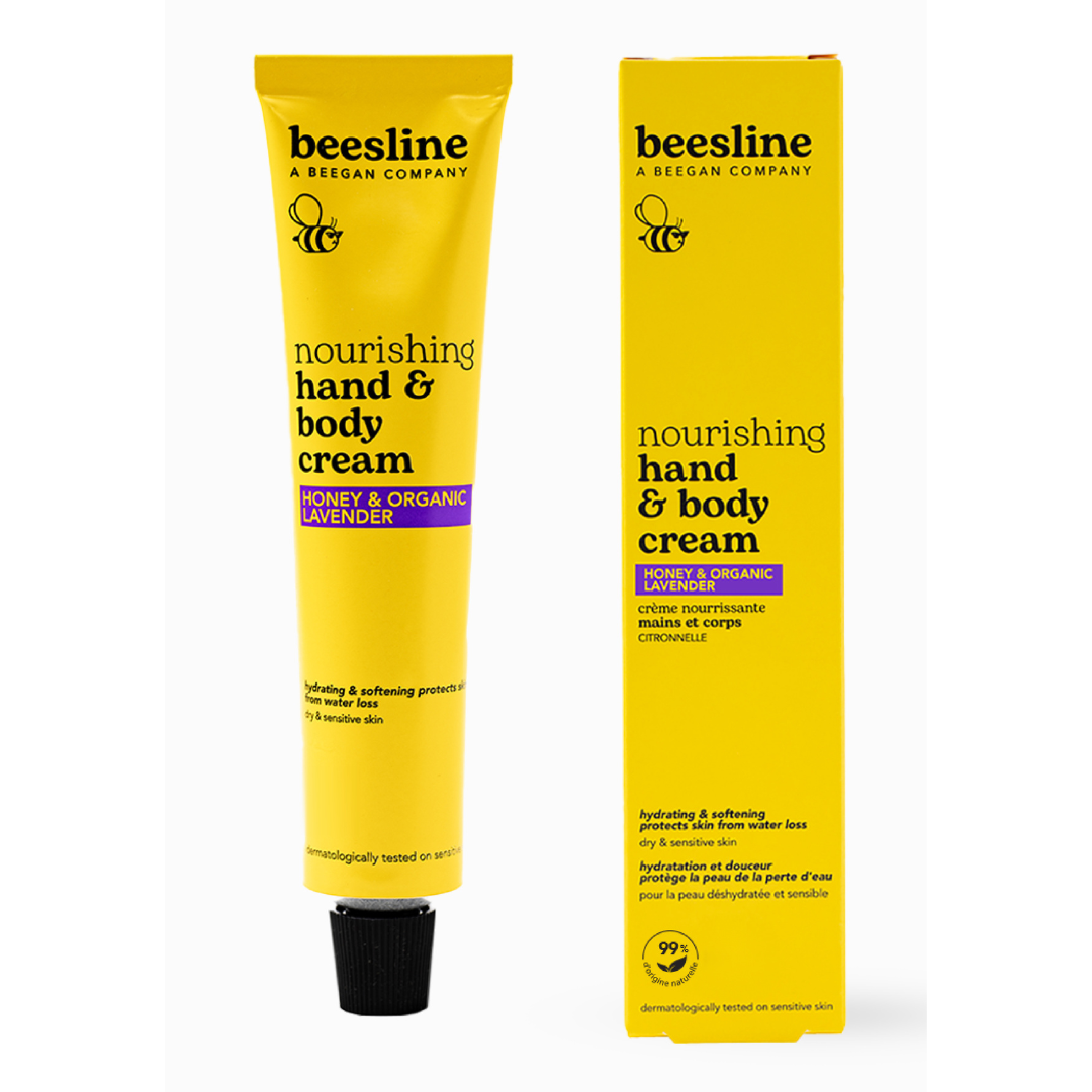 Crema nutritiva pentru maini si corp, Miere si lavanda organica, 100 ml, Beesline