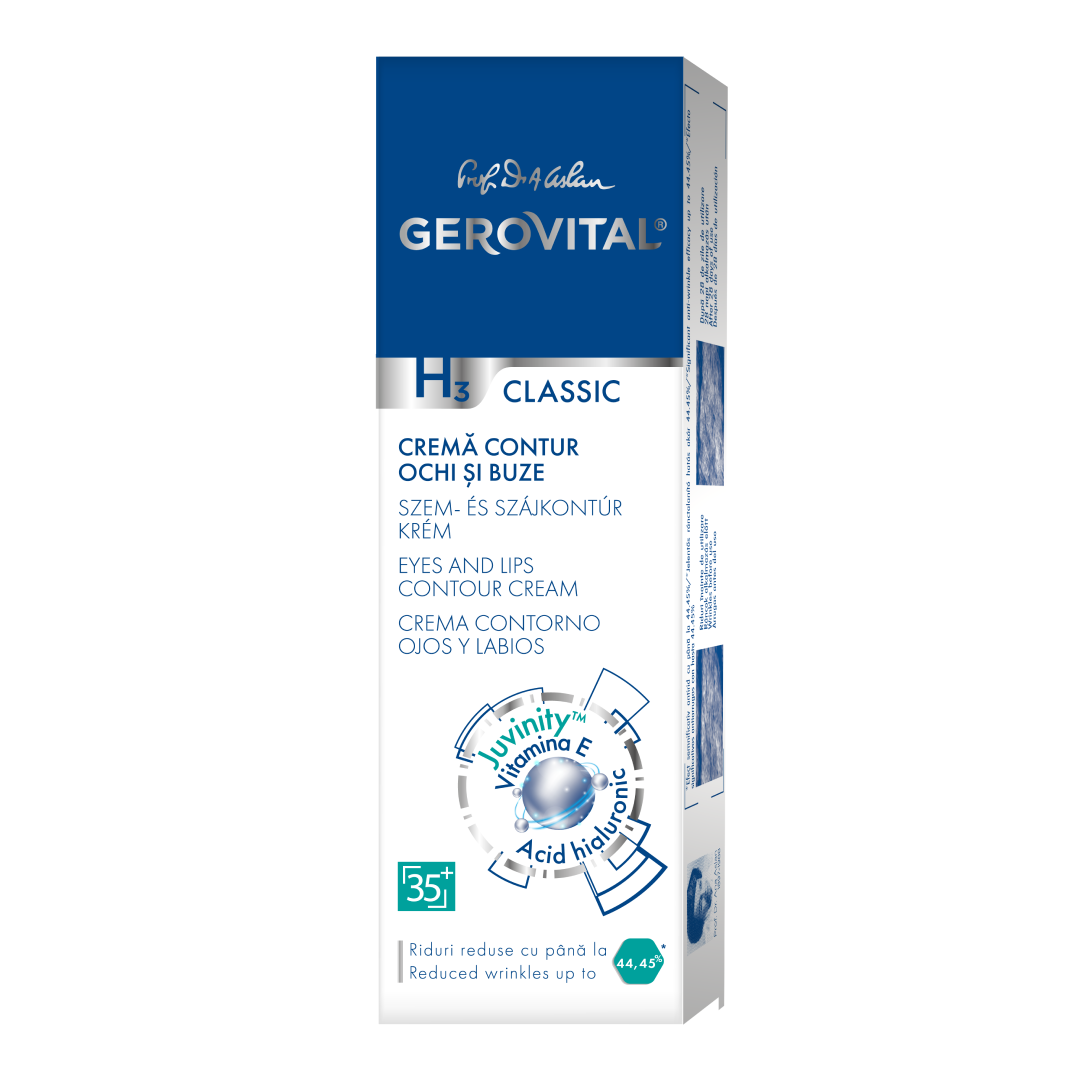 Crema Pentru Contur Ochi Si Buze H3 Classic, 15 Ml, Gerovital