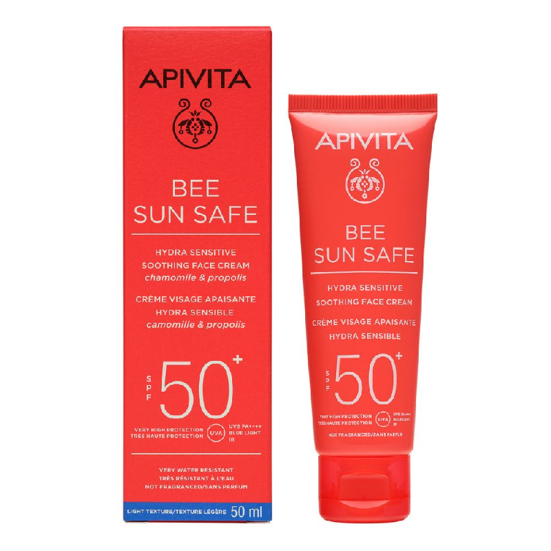 Crema Cu Protectie Solara Pentru Ten Sensibil, Spf 50+ Bee Sun Safe, 50 Ml, Apivita