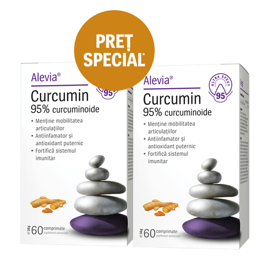 Pachet Curcumin, 60+60 comprimate, Alevia