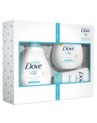 Set cadou Baby Dove Rich Moisture: Lotiune de spalare pentru par si corp, 200 ml + Lotiune de corp, 200 ml + Crema scutec, 45 g