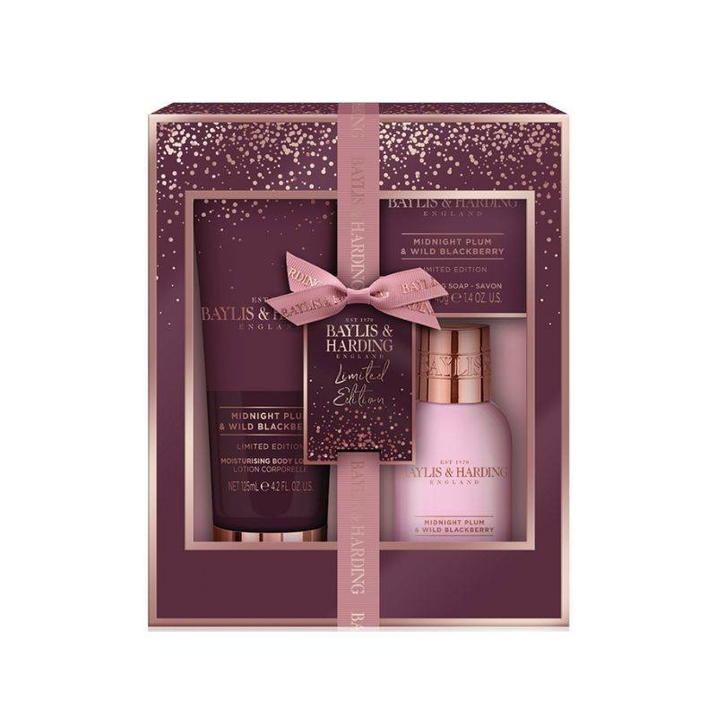 Baylis & Harding Set cadou Trio Midnight Plum & Wild Blackberry- Luxury Bathing Treats