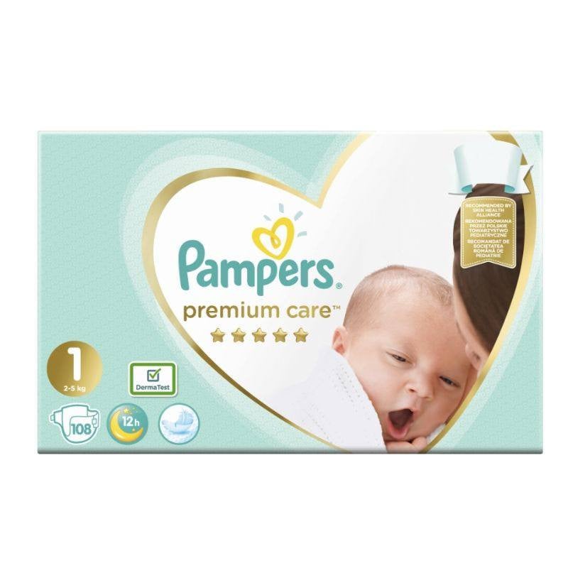 Pampers nr 1, Premium Care, 2-5 kg, 108 bucati
