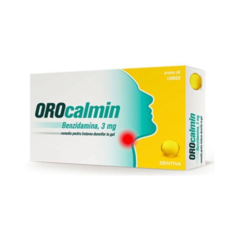 Orocalmin cu aroma de lamaie 3 mg, 20 pastile