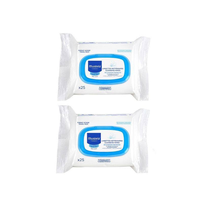Mustela PACHET Servetele pentru fata si corp, 25 bucati 1+1 CADOU