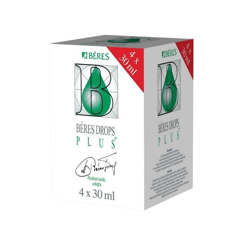Beres Drops Plus picaturi orale solutie 4 flacoane*30 ml