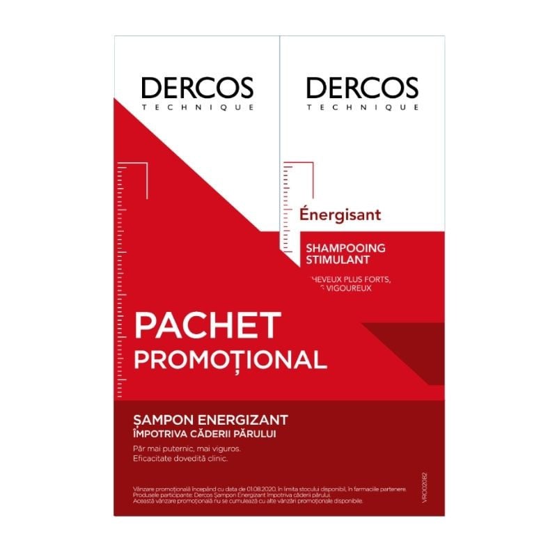 Dercos Bi-pack Sampon energizant cu aminexil, 200 ml 1+1-50%, Vichy