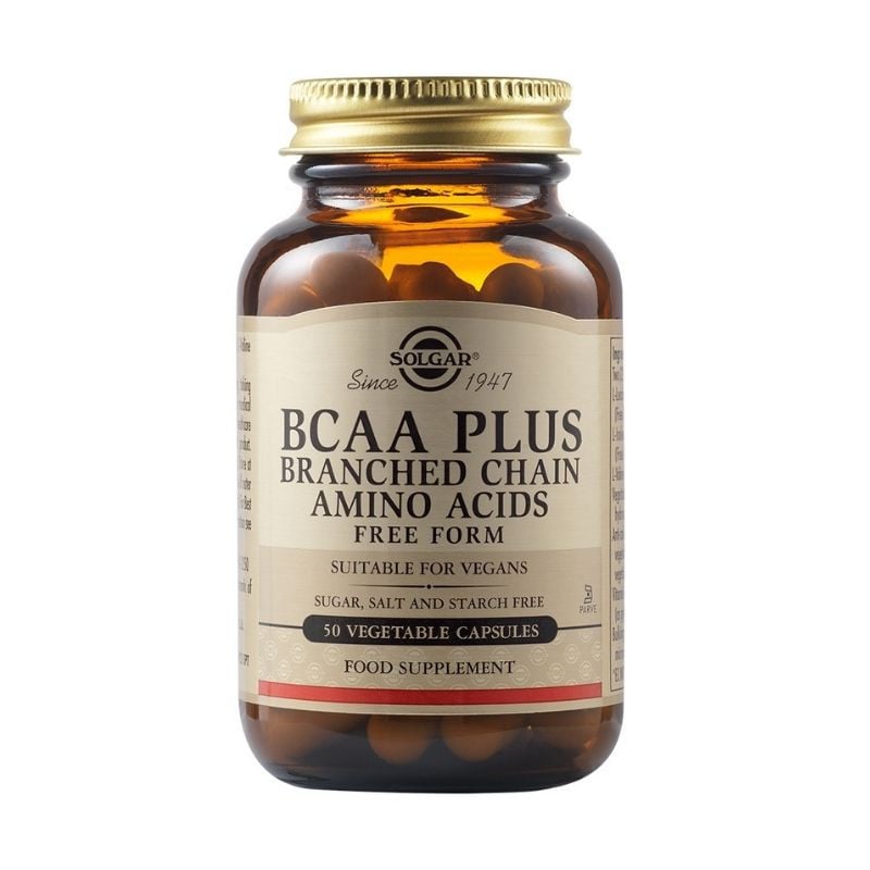 Aminoacizi esentiali BCAA Plus, 50 capsule, Solgar