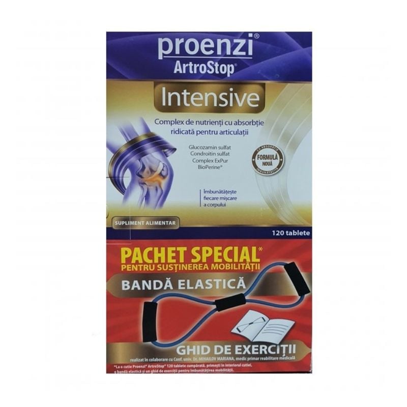 W Proenzi ArtroStop Intensive, 120 tablete + Banda de exercitii si instructiuni de folosire CADOU
