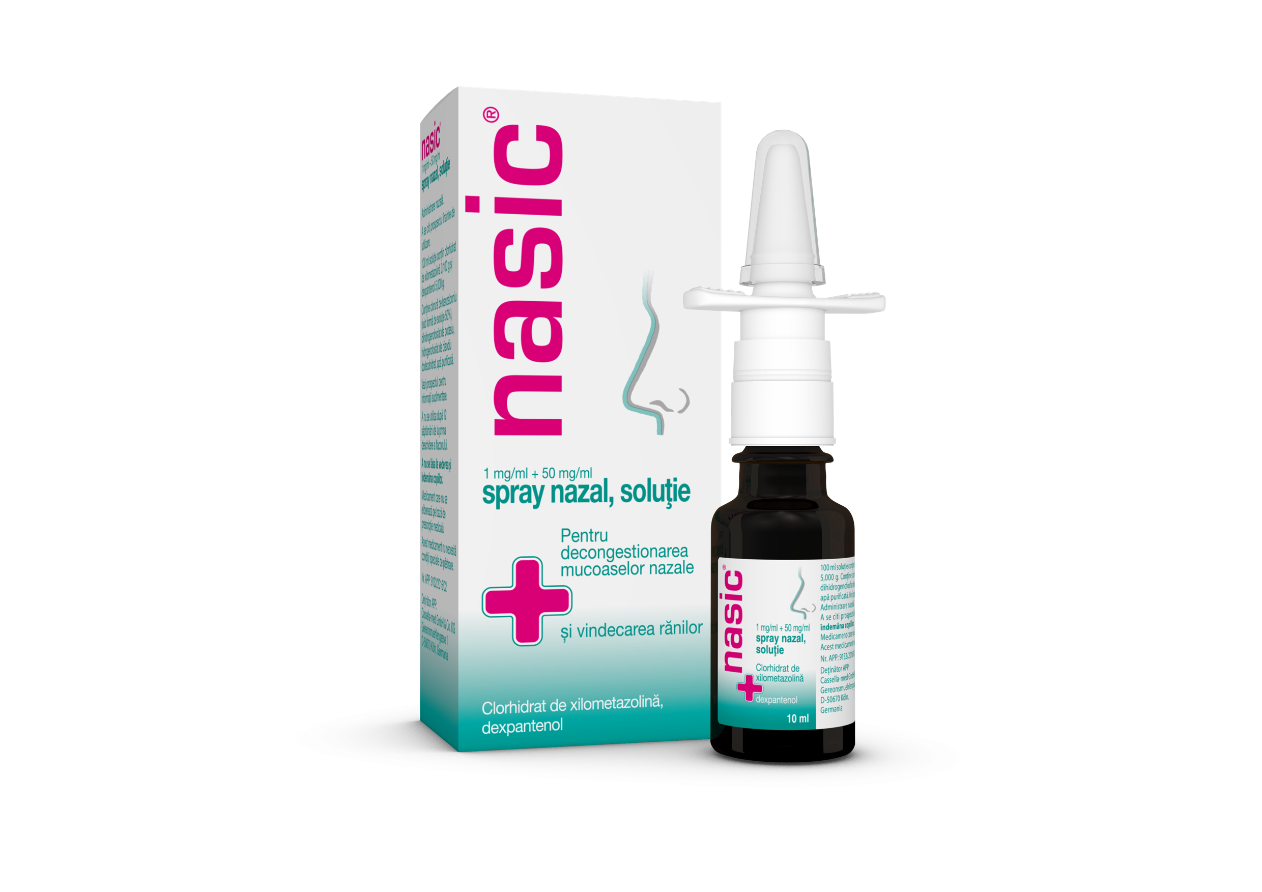 Nasic 1 mg /ml + 50mg/ml x 1 flac. pompa fixa x 10 ml solutie spray nazal