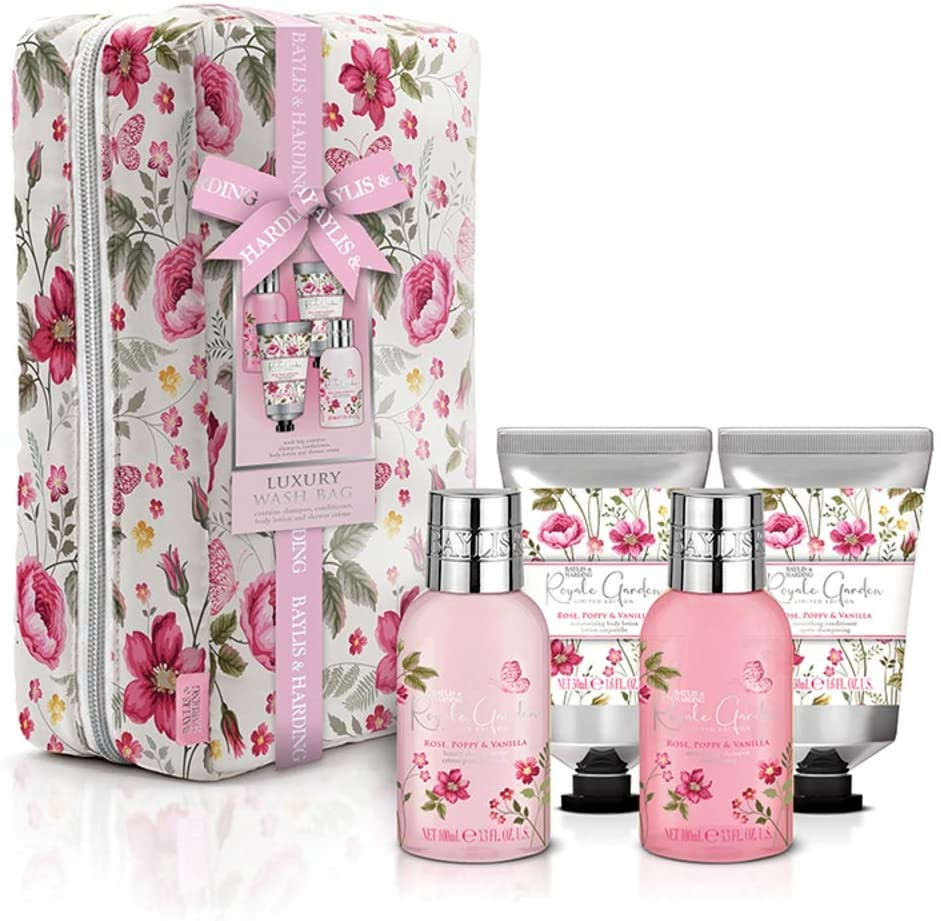 Baylis and Harding Set 5 piese RG20WBAG – Portfard/Crema dus 100ml/Sampon 100ml/Lotiune maini&corp 50ml/Balsam par 50ml